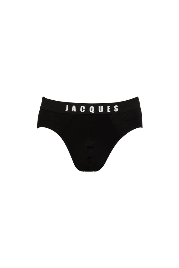 sleeping with jacques SWJ BRIEF WHITE ON BLACK