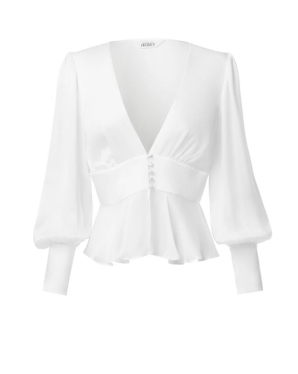 sleeping with jacques SYLVIA BLOUSE WHITE