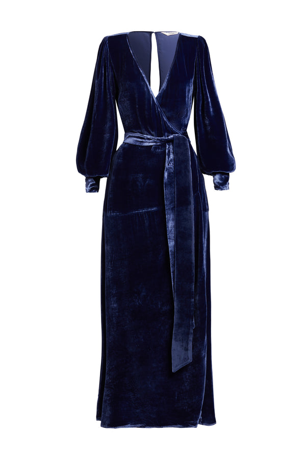 sleeping with jacques SYLVIA DRESS BLUE DEPTHS