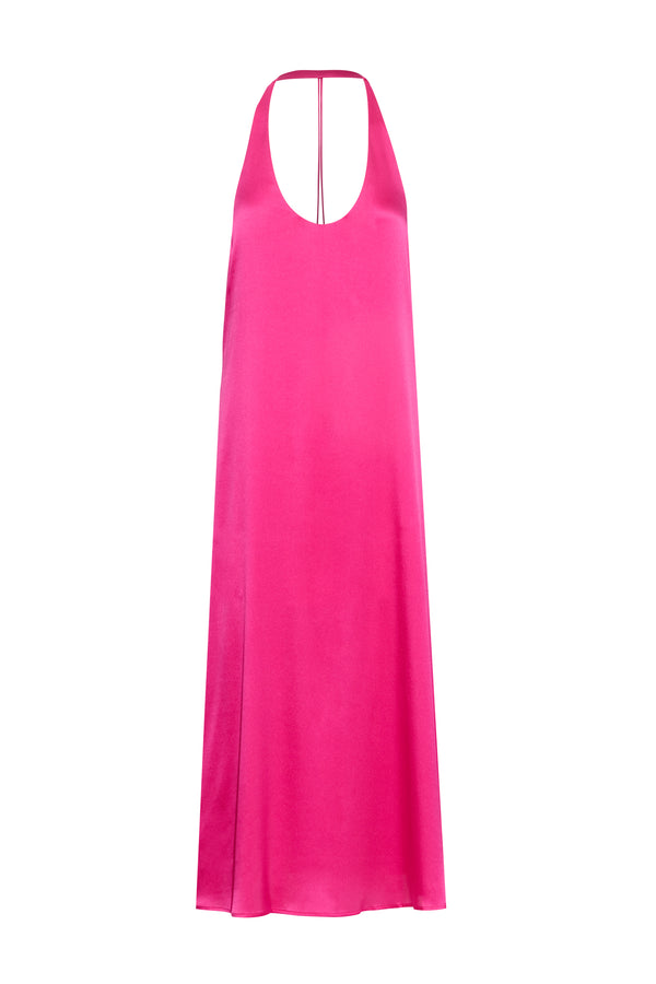 sleeping with jacques T-BOZ SLIP DRESS HOT PINK