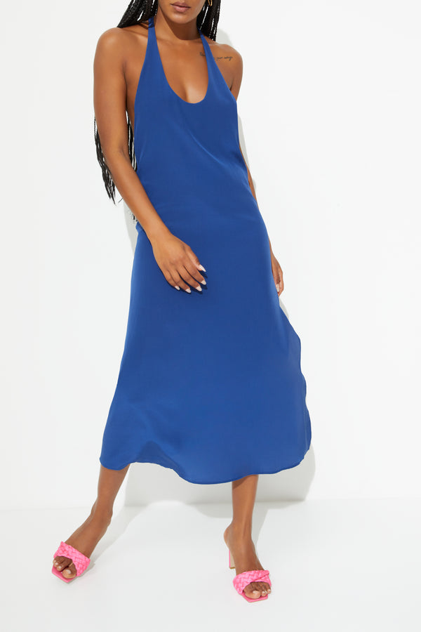Sleeping With Jacques T-BOZ SLIP DRESS MONACO BLUE