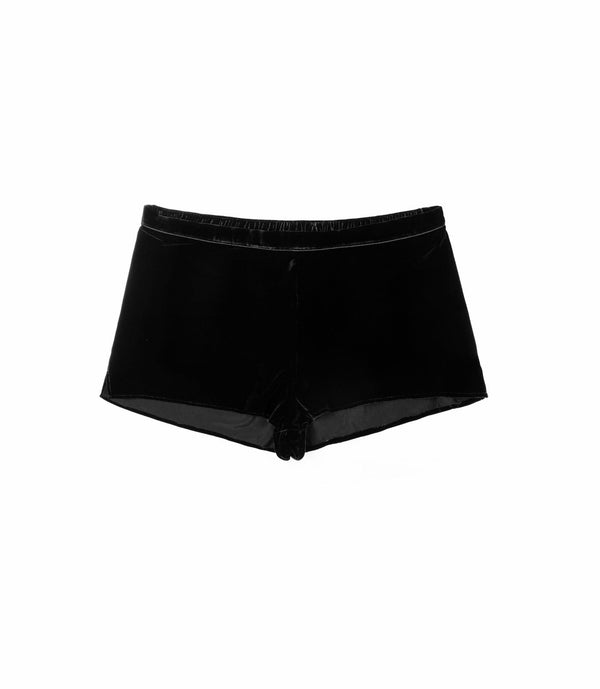sleeping with jacques VELVET SHORT SHORTS BLACK
