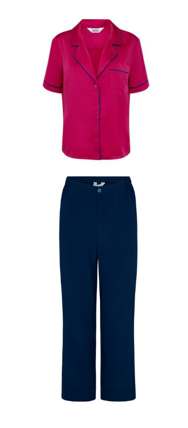sleeping with jacques T-BOZ PJ SET [HOT PINK & MONACO BLUE