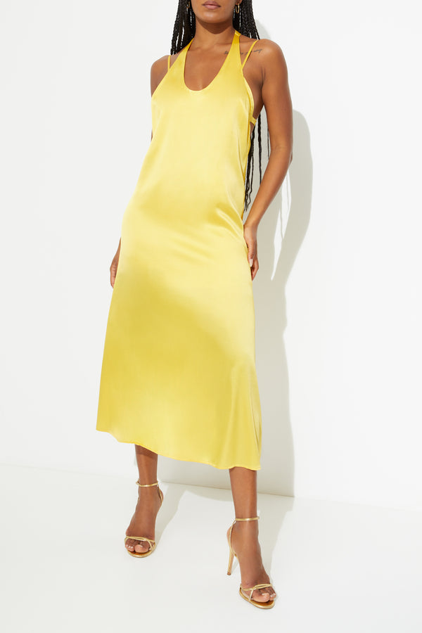 Sleeping With Jacques T-BOZ SLIP DRESS MIMOSA YELLOW