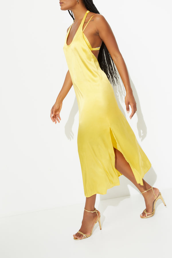 Sleeping With Jacques T-BOZ SLIP DRESS MIMOSA YELLOW