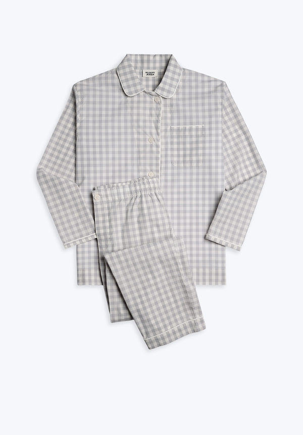 sleepy jones Bishop Pajama Set in Large Grey Gingham