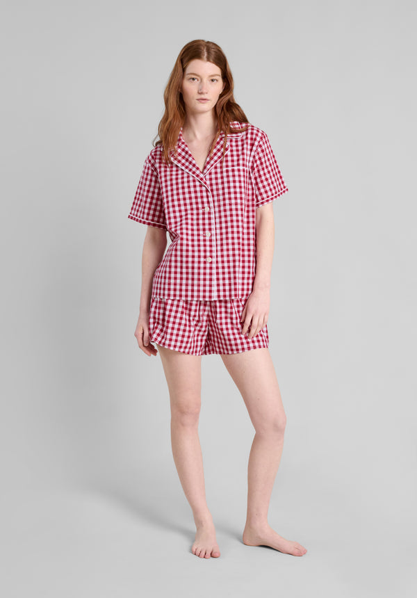 Sleepy Jones Corita Pajama Set In Large Red Gingham
