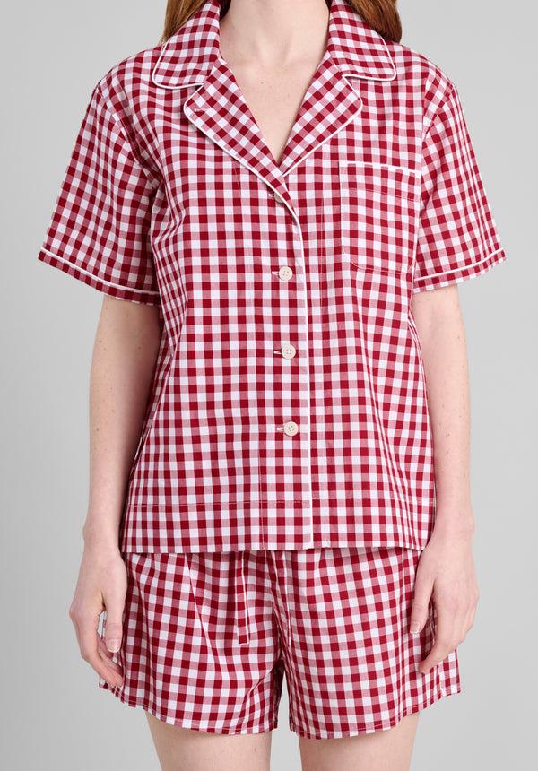 Sleepy Jones Corita Pajama Set In Large Red Gingham