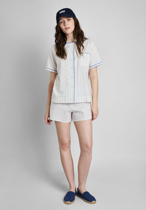 Sleepy Jones Corita Set In Linen-Cotton Baker Stripe