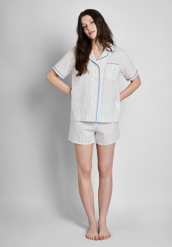 Sleepy Jones Corita Set In Linen-Cotton Baker Stripe