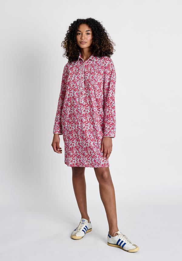 Sleepy Jones Elsa Night Shirt In Liberty Wiltshire Berries Red