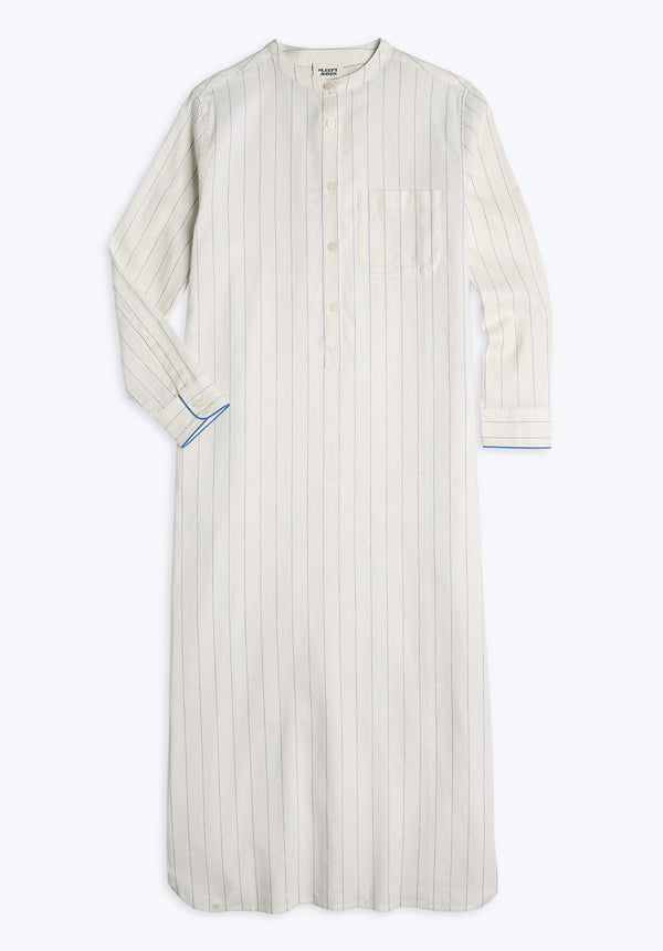 sleepy jones Georgia Kaftan in Linen-Cotton Baker Stripe
