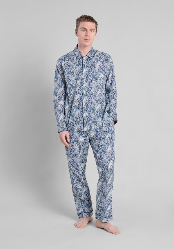 Sleepy Jones Henry Pajama Set In Blue Liberty Bourton
