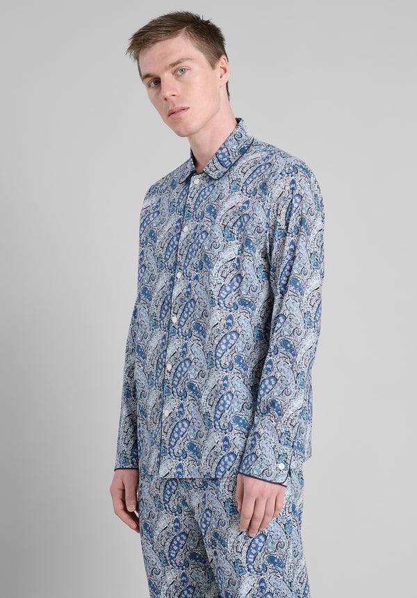 Sleepy Jones Henry Pajama Set In Blue Liberty Bourton
