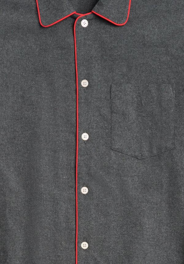 Sleepy Jones Henry Pajama Set In Charcoal Grey Flannel