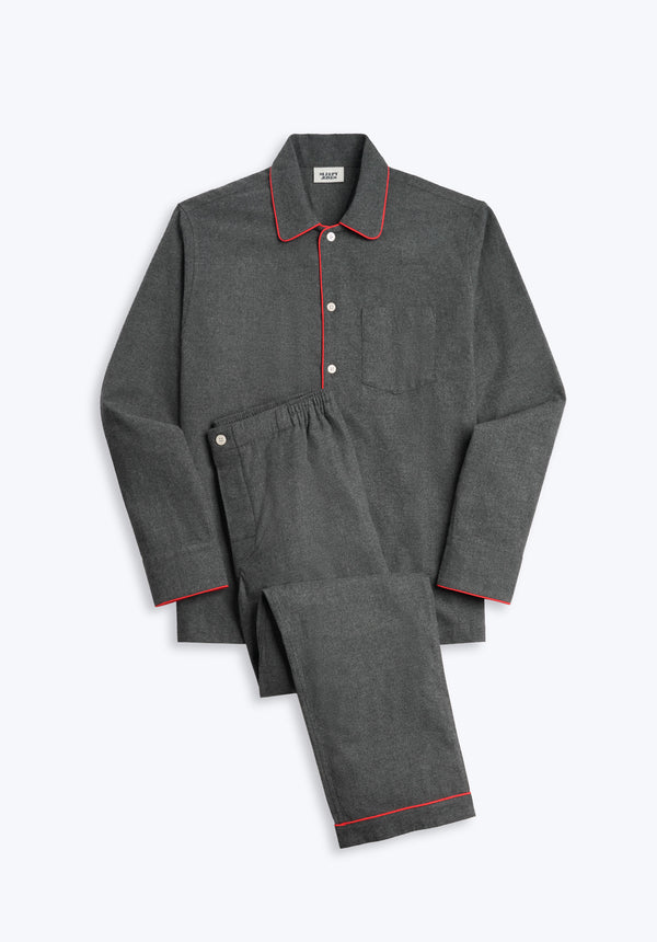 sleepy jones Henry Pajama Set in Charcoal Grey Flannel