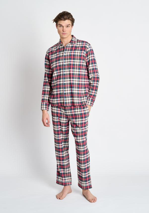 Sleepy Jones Henry Pajama Set In Flannel Taffeta Plaid