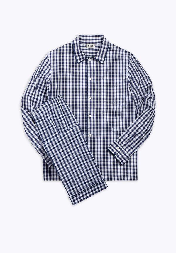 sleepy jones Henry Pajama Set in Large Navy Gingham
