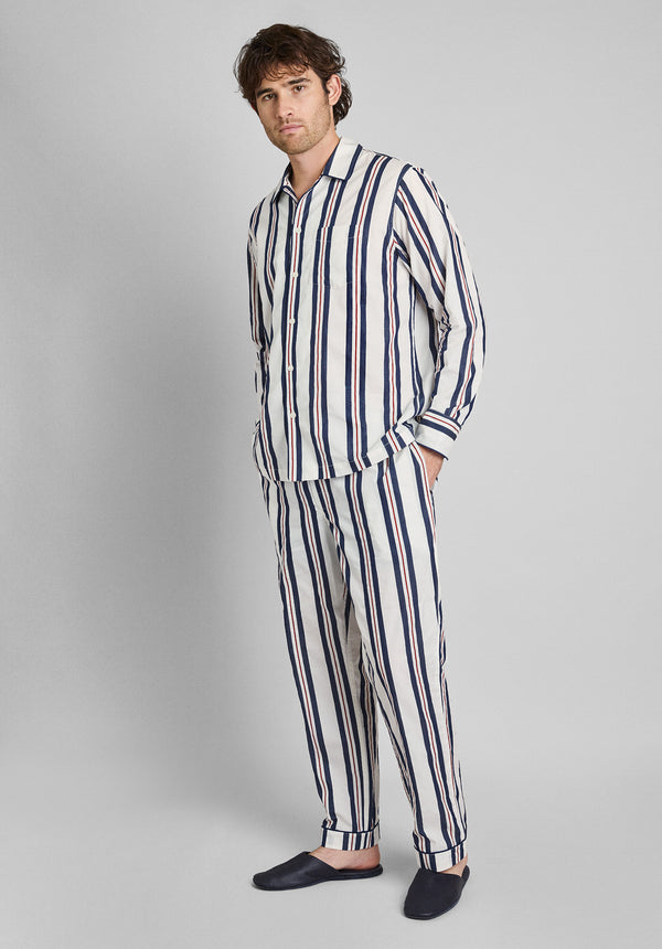 Sleepy Jones Henry Pajama Set In Nautical Regimental Stripe