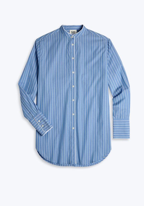 sleepy jones Jo Band Collar Nightdress in French Riviera Stripe