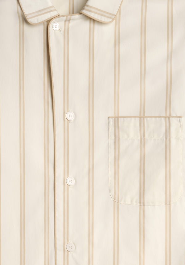 Sleepy Jones Lowell Pajama Set In Sand & Cream Stripe