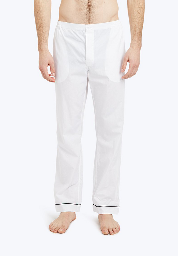 Sleepy Jones Marcel Pajama Pant In White End On End