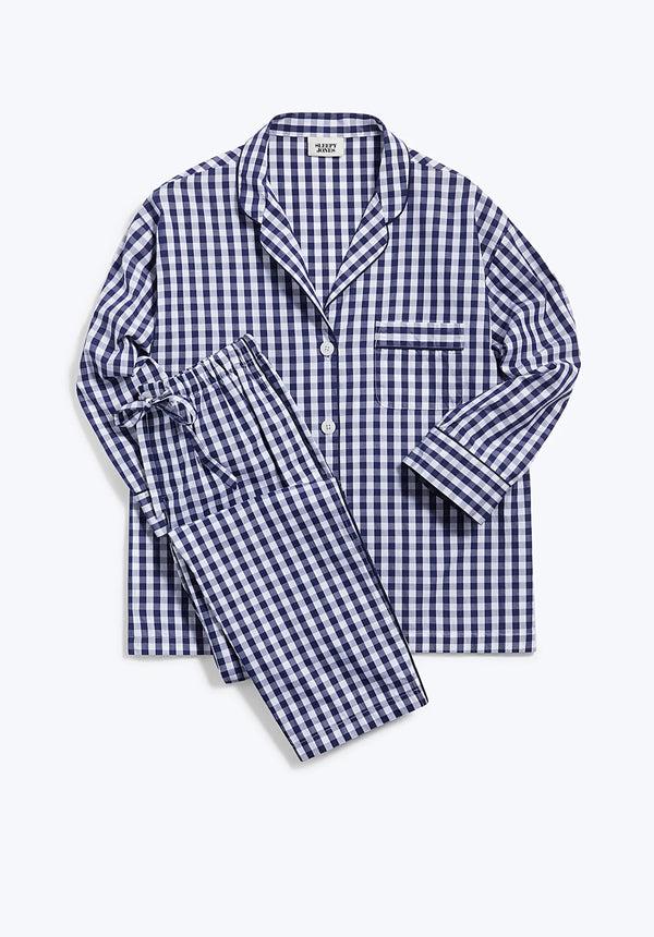 sleepy jones Marina Pajama Set in Large Navy Gingham