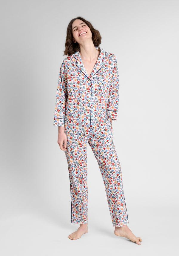 Sleepy Jones Marina Pajama Set In Liberty Edenham Floral White