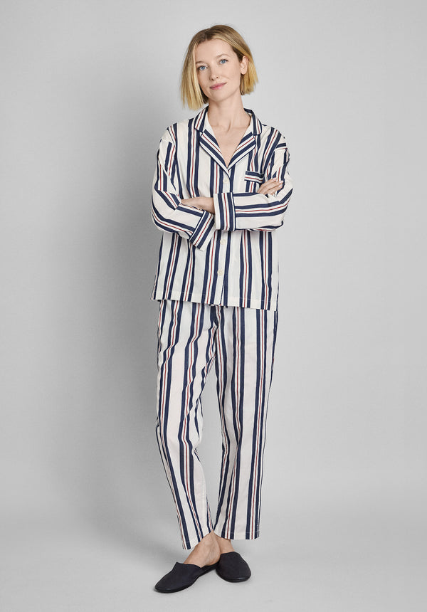 Sleepy Jones Marina Pajama Set In Nautical Regimental Stripe
