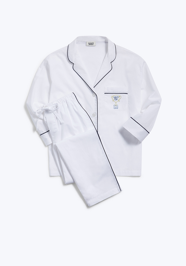 sleepy jones Marina Pajama Set in World's Best Mom Trophy