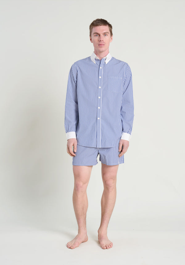 Sleepy Jones Penn Shirt In Colorblock Bengal Stripe