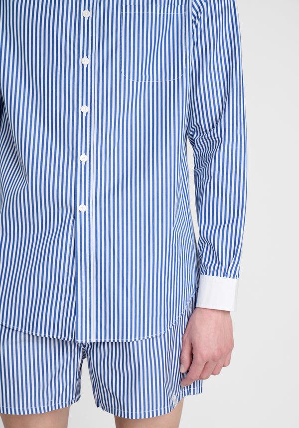 Sleepy Jones Penn Shirt In Colorblock Bengal Stripe
