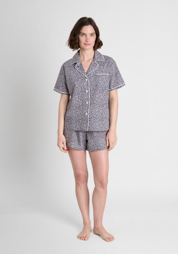 Sleepy Jones Corita Set In Bed Of Roses Navy