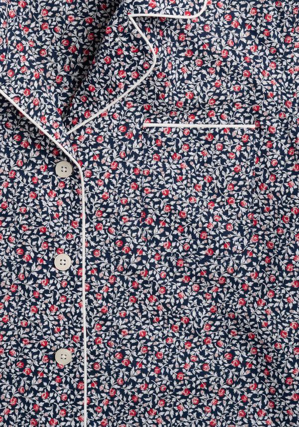 Sleepy Jones Corita Set In Bed Of Roses Navy