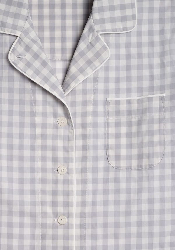 Sleepy Jones Corita Set In Large Grey Gingham