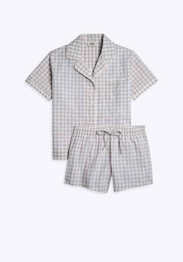 sleepy jones Corita Set in Large Grey Gingham