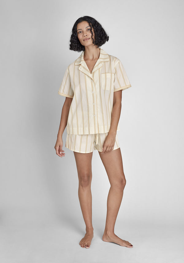 Sleepy Jones Corita Set In Sand & Cream Stripe