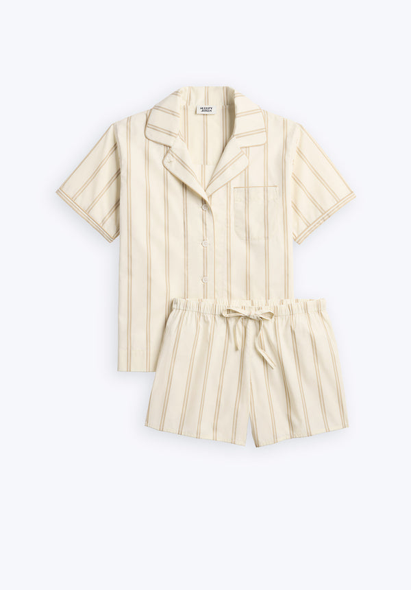 sleepy jones Corita Set in Sand & Cream Stripe