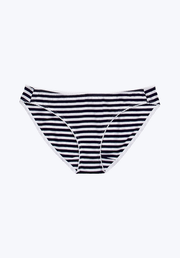 sleepy jones Goldin Bikini in Navy & White