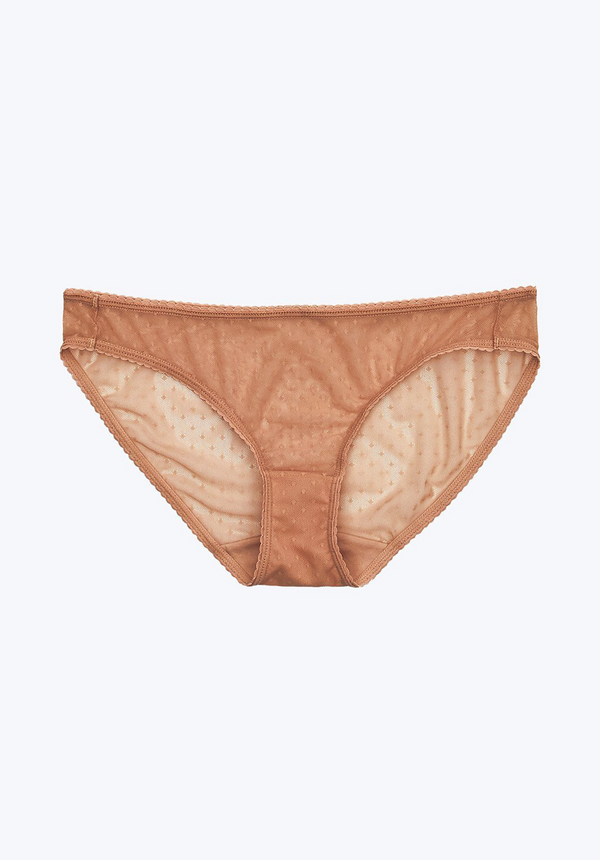 sleepy jones Goldin Bikini in Nude Swiss Dot