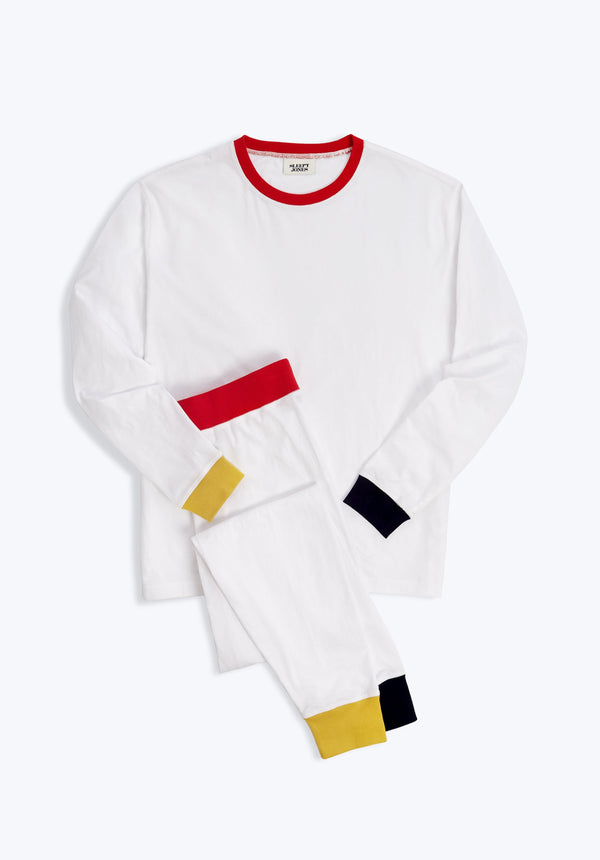 sleepy jones Helen Lounge Set in White Colorblock