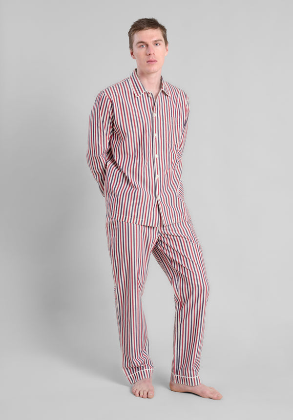 Sleepy Jones Henry Pajama Set In Americana Stripe