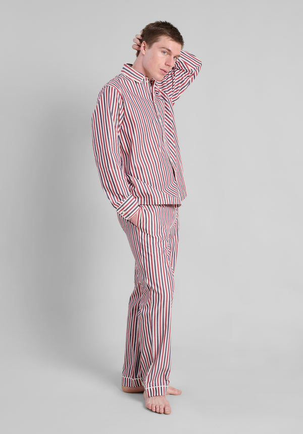 Sleepy Jones Henry Pajama Set In Americana Stripe