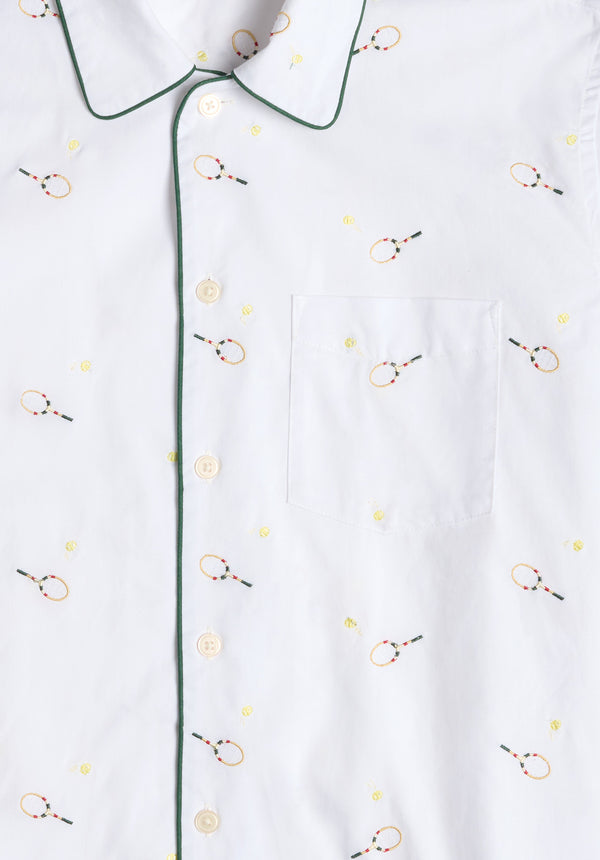 Sleepy Jones Henry Pajama Set In Tennis Embroidery