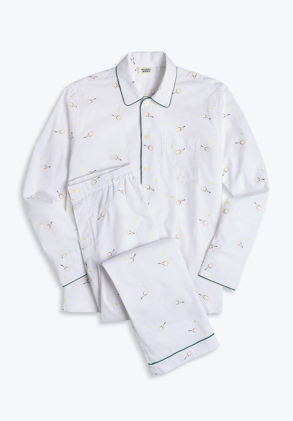 sleepy jones Henry Pajama Set in Tennis Embroidery