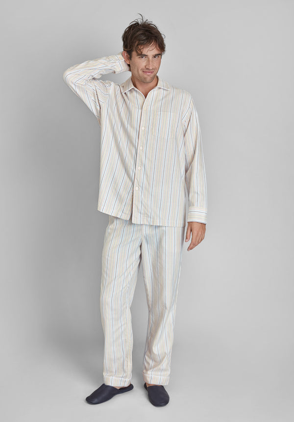 Sleepy Jones Henry Pajama Set In Twill Stripe