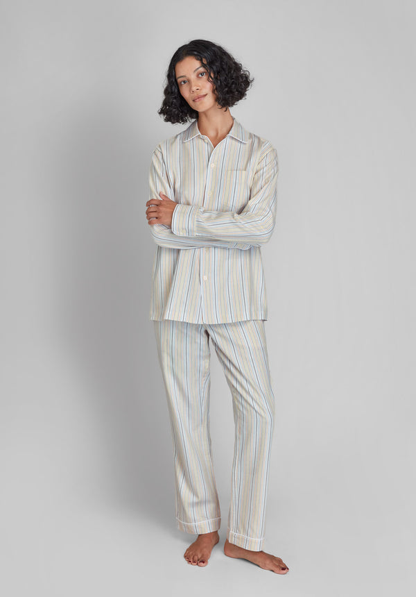 Sleepy Jones Henry Pajama Set In Twill Stripe