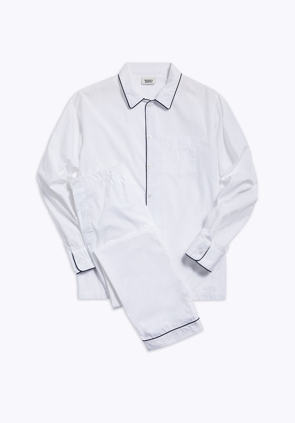 sleepy jones Henry Pajama Set in White Poplin