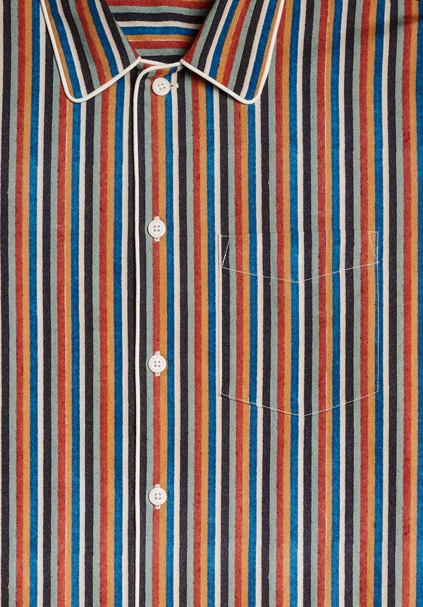 Sleepy Jones Henry Pajama Set In Woodblock Stripe