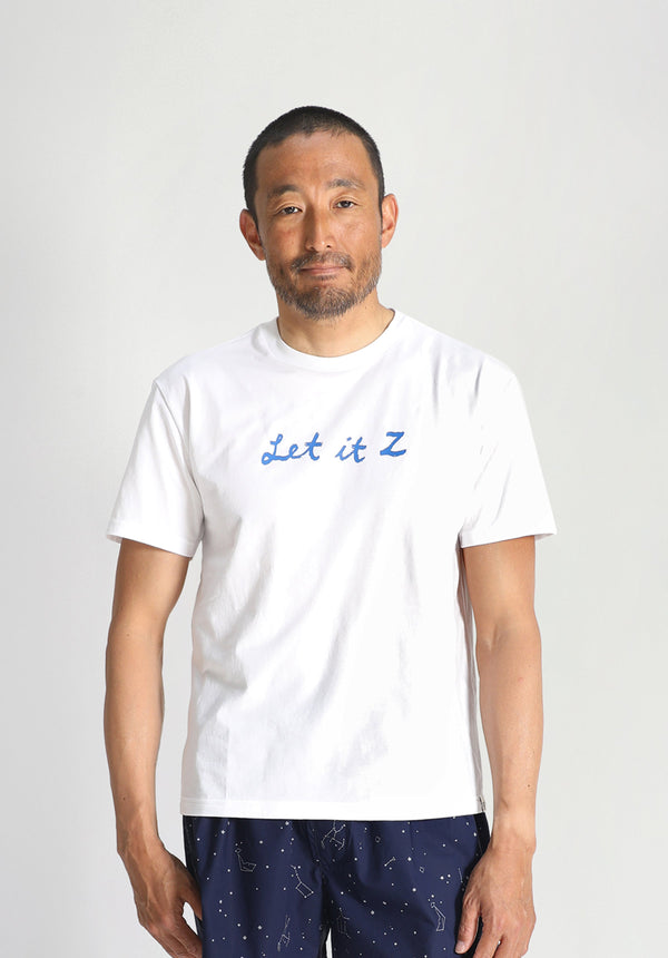 Sleepy Jones Let It Z T-Shirt In White